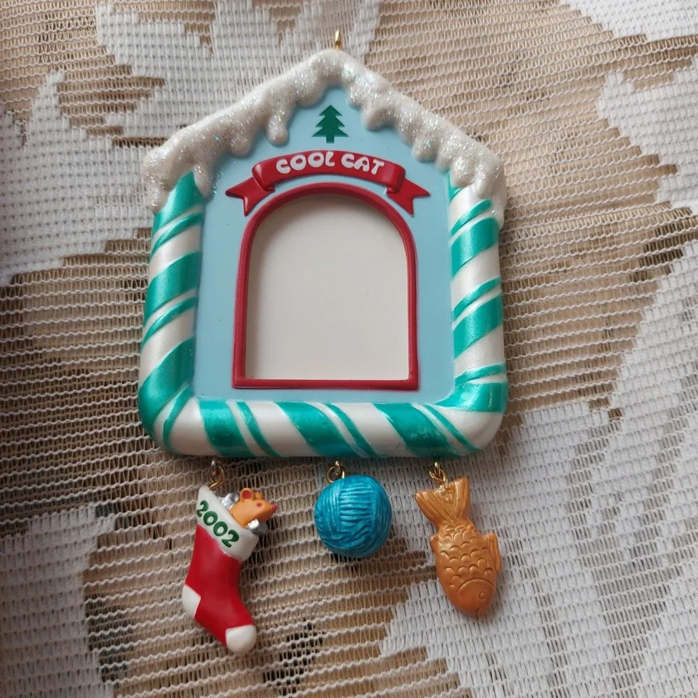 Hallmark Keepsake 2002 Special Cat Photo Holder Ornament Anita Marra Rogers Box